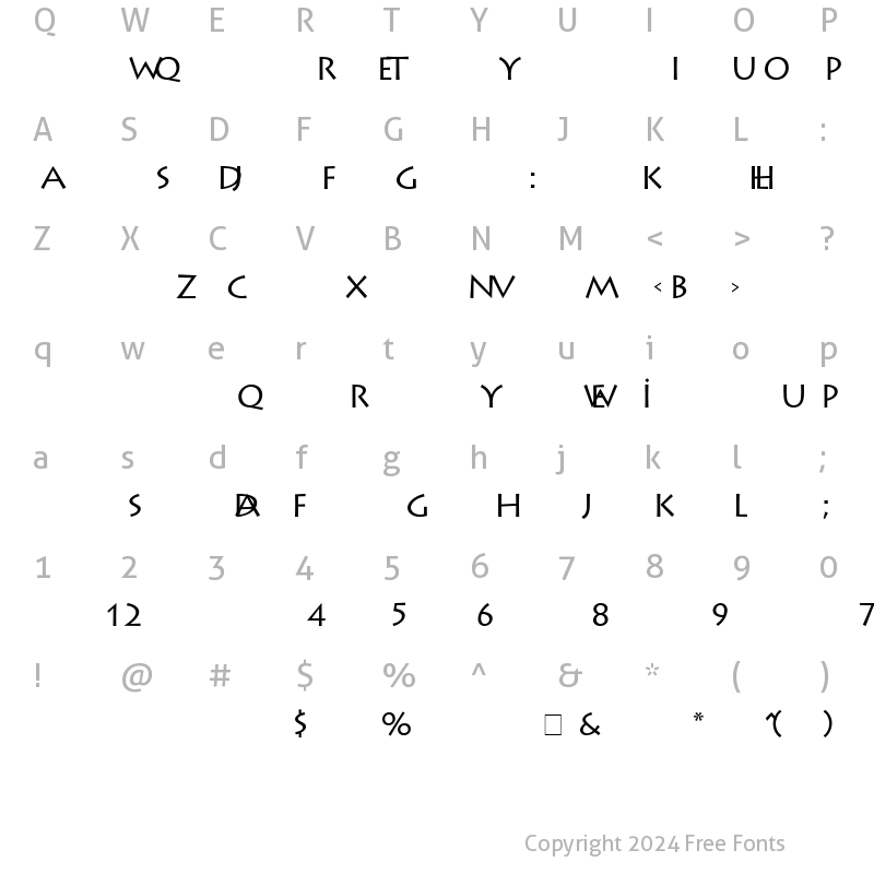 Character Map of Lithograph Plain