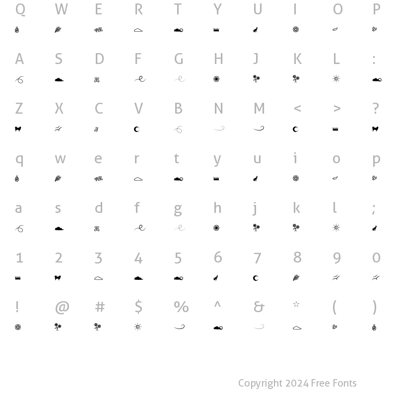 Character Map of Lithunoa Dingbats Regular