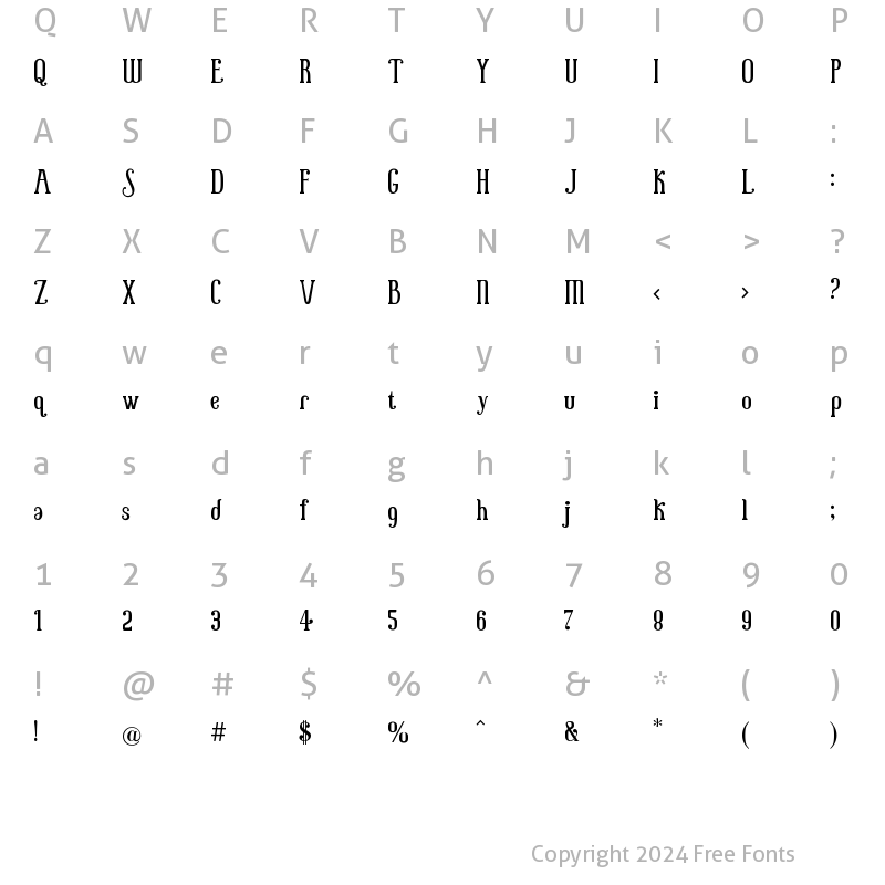 Character Map of Little Baby Regular