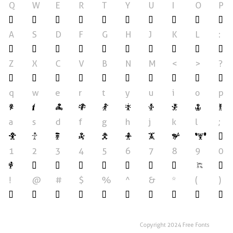 Character Map of Little Big Man Regular