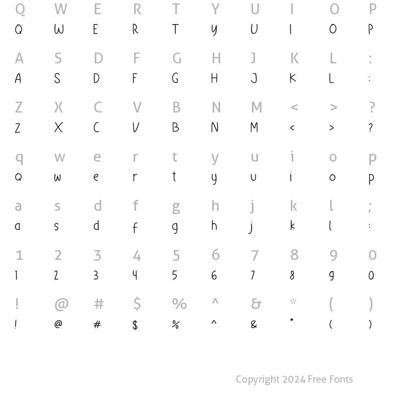 Character Map of Little Christmas Light