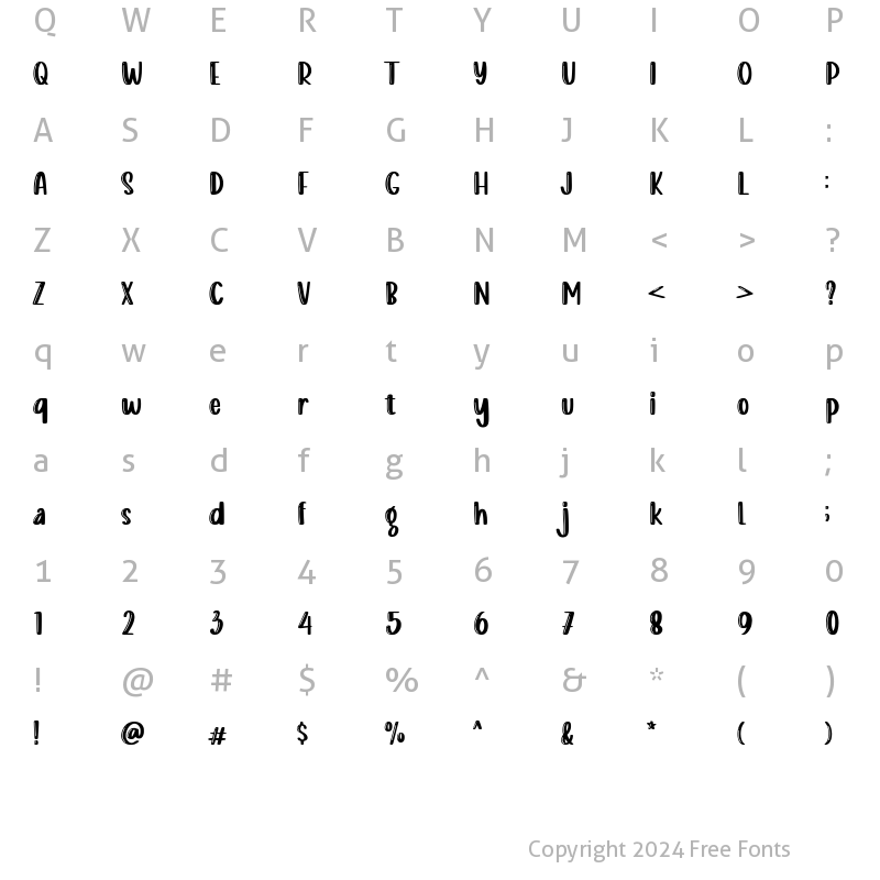 Character Map of Little Comet Bubling Regular