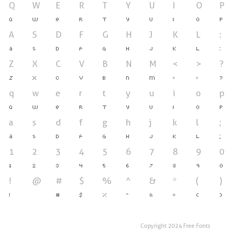 Character Map of Little Dotties Regular