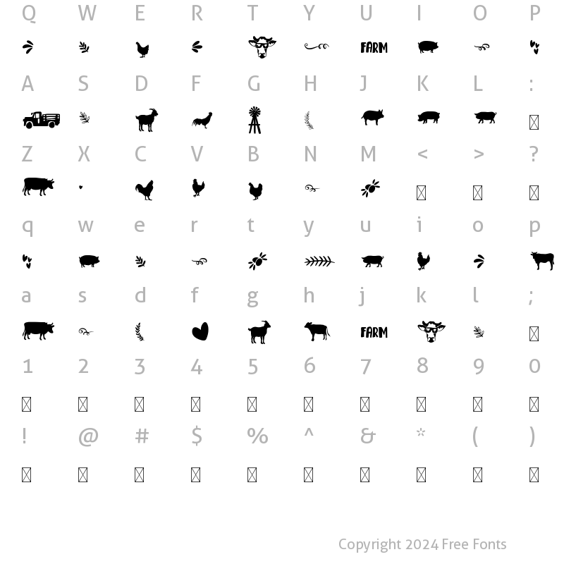 Character Map of Little Farmhouse Clipart