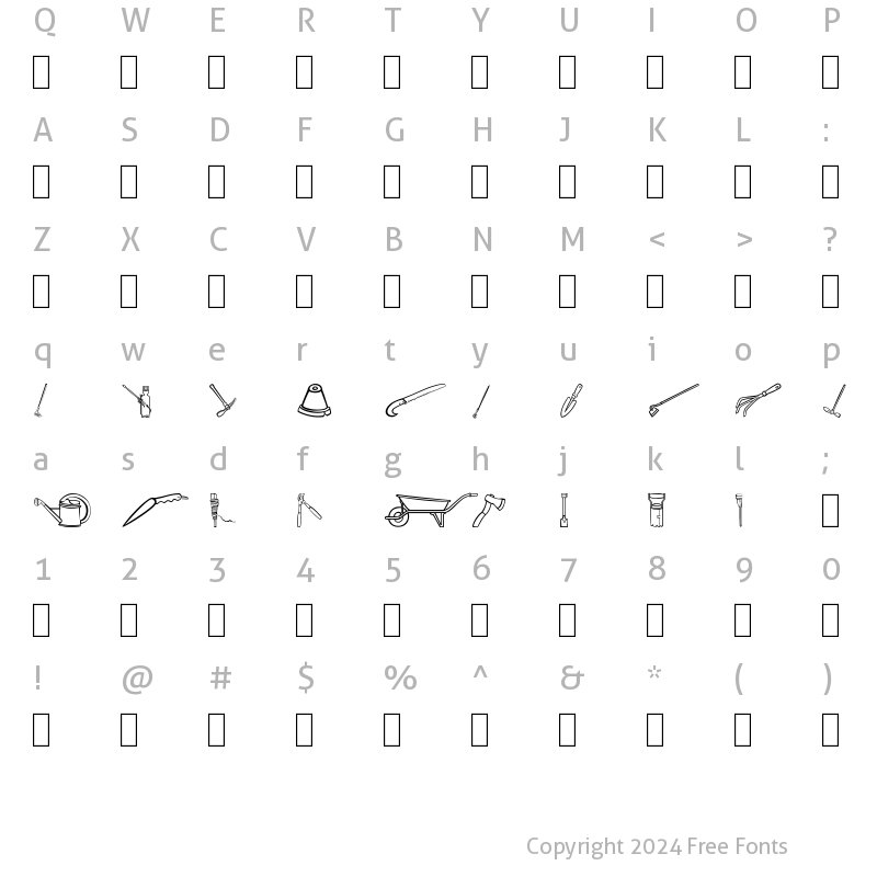 Character Map of Little Gardener Regular