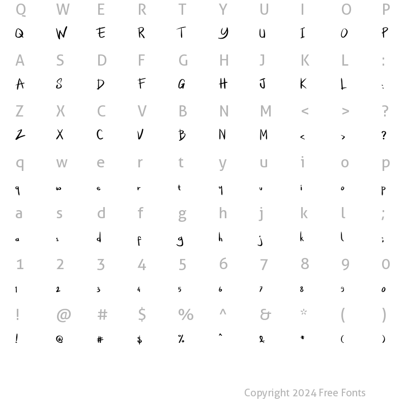 Character Map of Little Jack Regular