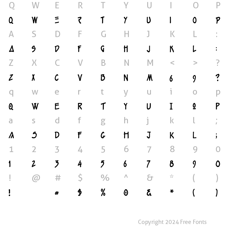 Character Map of Little Louis Regular