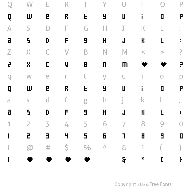 Character Map of Little Love Regular