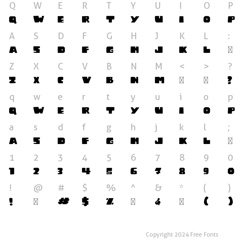 Character Map of LITTLE MONSTER Regular