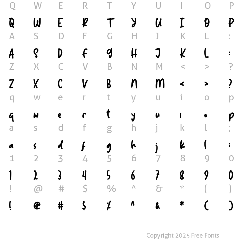 Character Map of Little White Regular