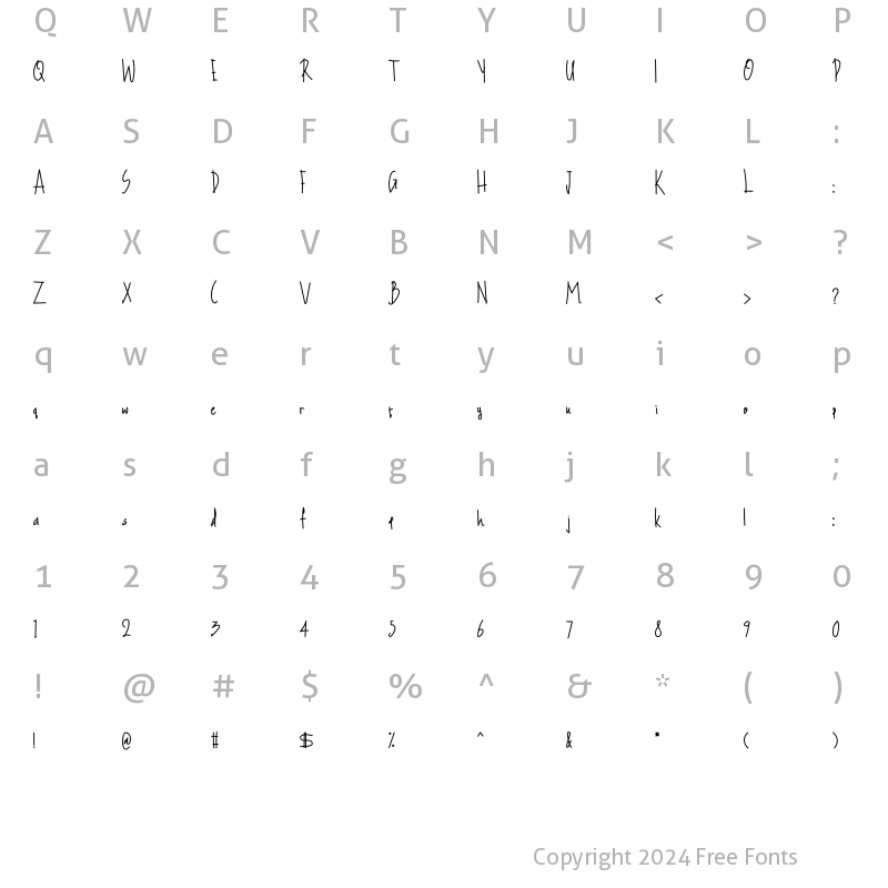 Character Map of LittleSpring Regular