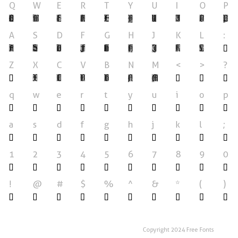 Character Map of Liturgisch Zierbuchstaben Regular