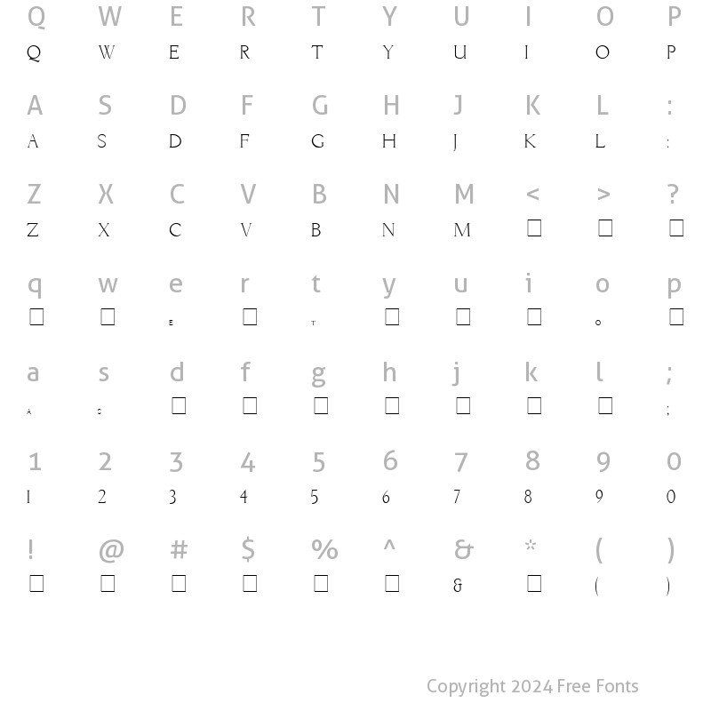 Character Map of Livia Medium