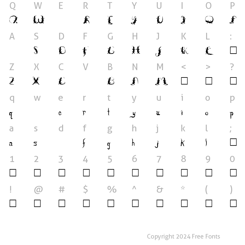 Character Map of Lizzard Normal