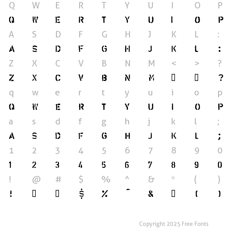 Character Map of LLAlarm Regular