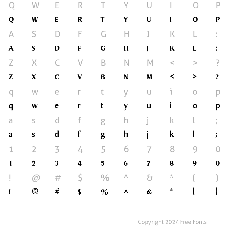 Character Map of Llewelyn SF Bold