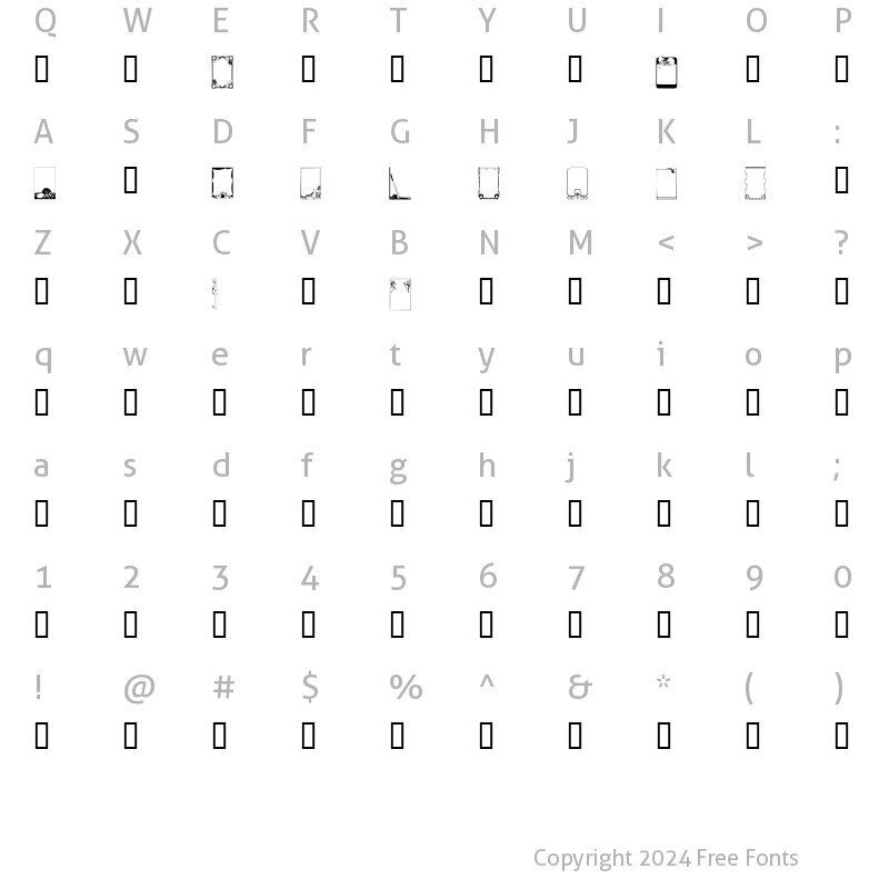 Character Map of LM Sports Frames Regular