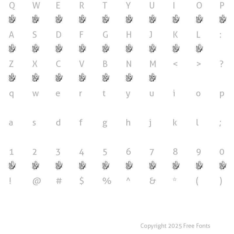 Character Map of LMS Beautiful Butterfly Regular