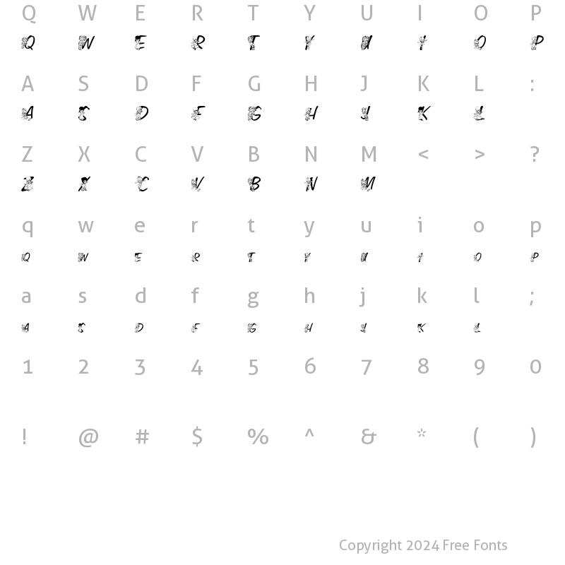 Character Map of LMS Color Kids Regular