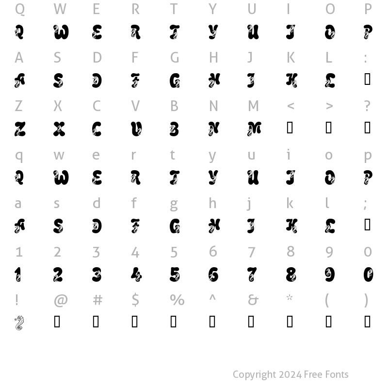 Character Map of LMS Coral Colt Regular