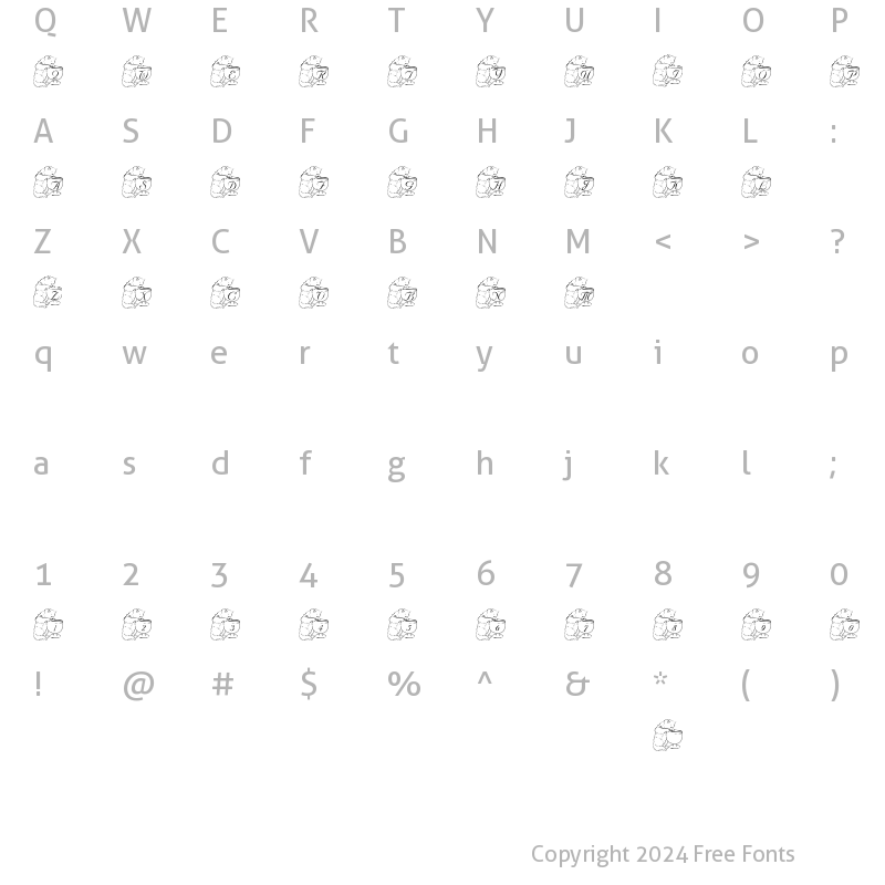 Character Map of LMS Curious Margarita Regular