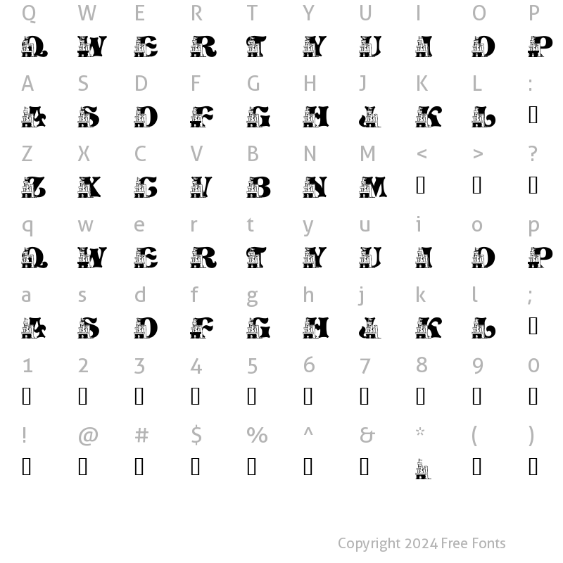 Character Map of LMS Sand Castle Dream House Regular