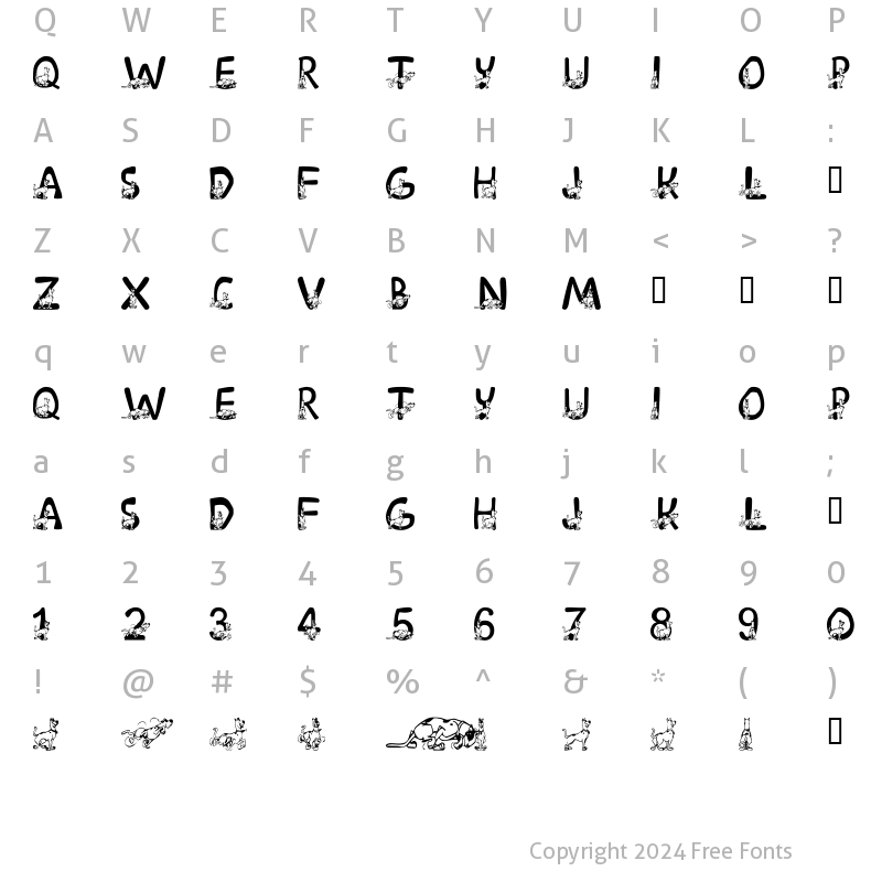 Character Map of LMS Scooby Doo Regular