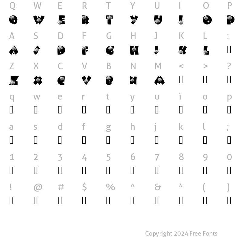 Character Map of LMS She-Shells Regular