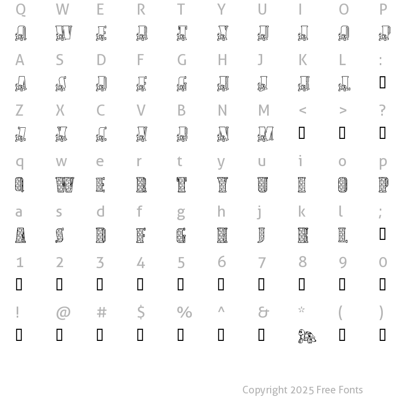 Character Map of LMS Slow And Steady Regular