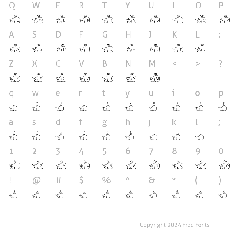 Character Map of LMS Whale Of A Font Regular