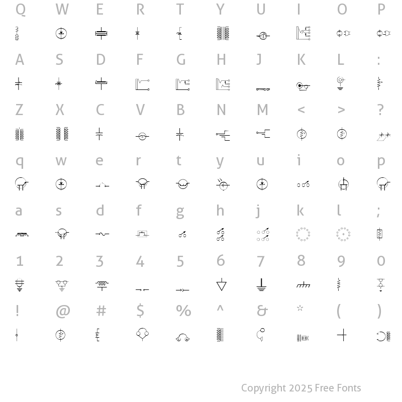 Character Map of LMS_Elec Regular