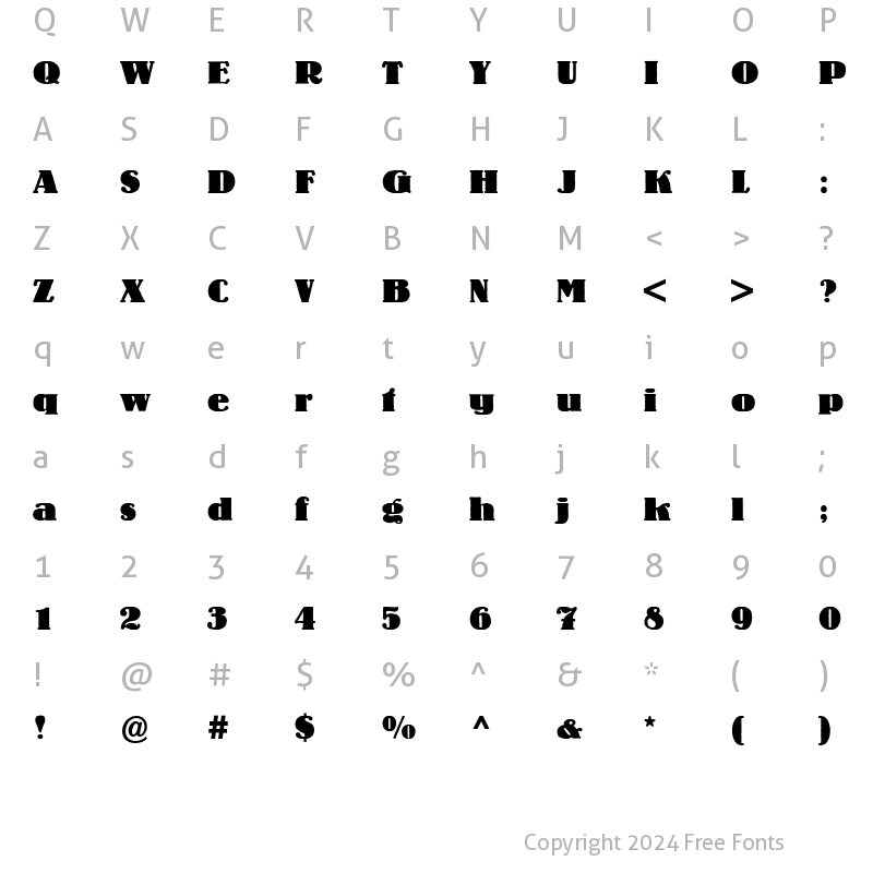 Character Map of Lo-Type BQ Bold