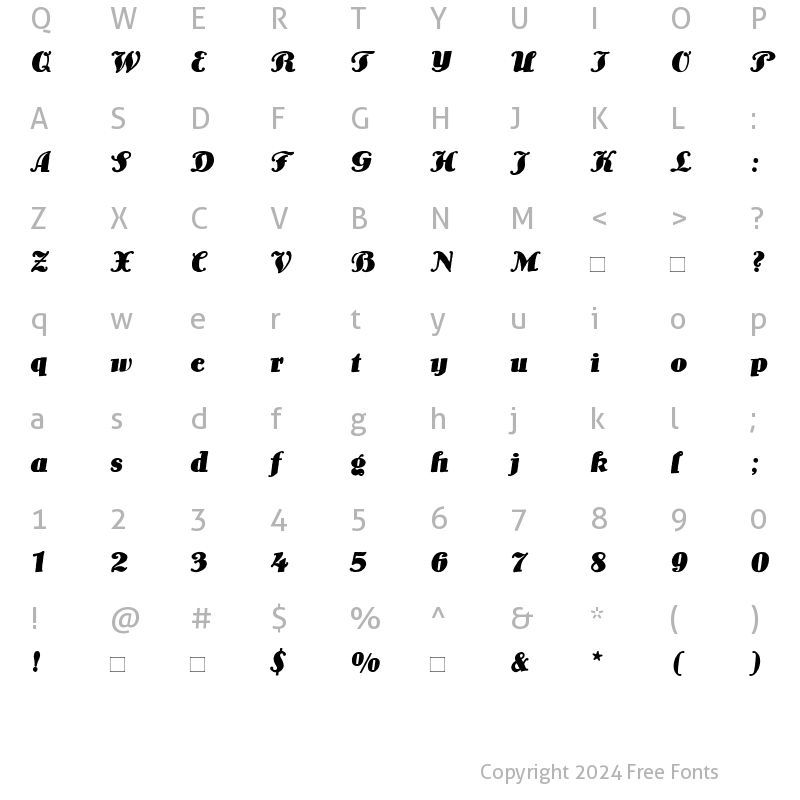 Character Map of Lo-Type-Medium MediumItalic