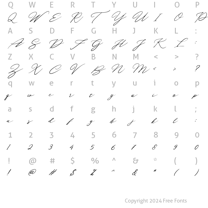 Character Map of Localghost Italic