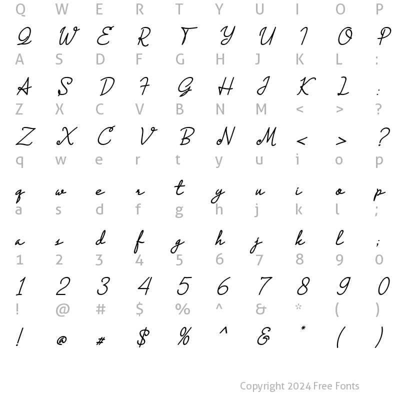 Character Map of Localova Monoline Italic