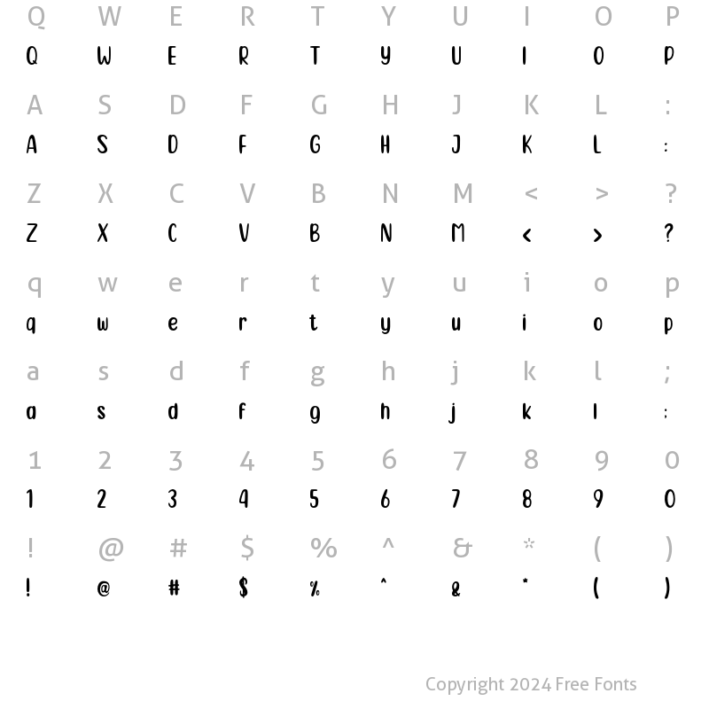 Character Map of Locanita Regular