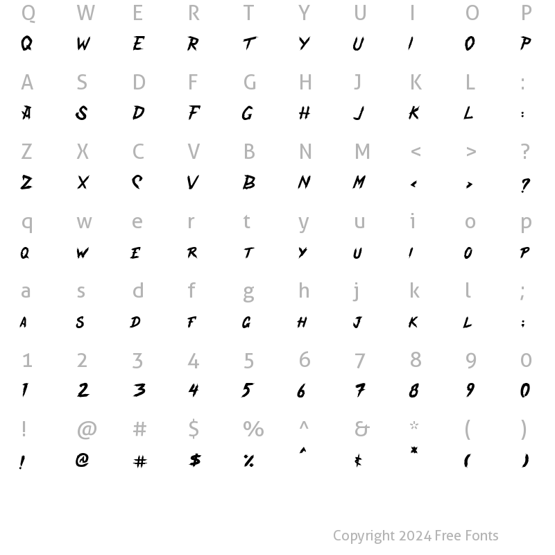 Character Map of Lockdoor Regular