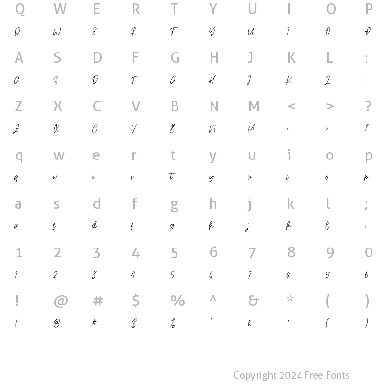 Character Map of Locksmith Regular