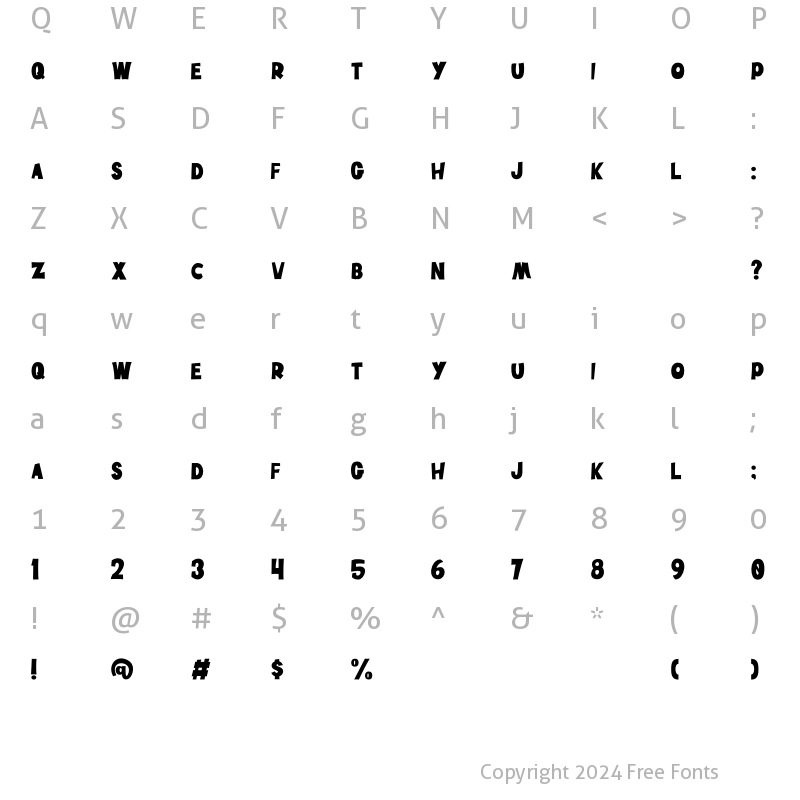 Character Map of Locobeans Fill Font Regular