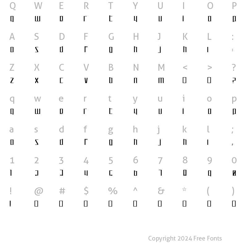 Character Map of Lode Regular