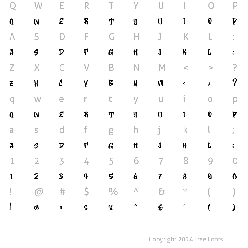 Character Map of Lodstay Regular