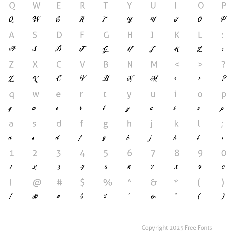 Character Map of Loemintoe Regular