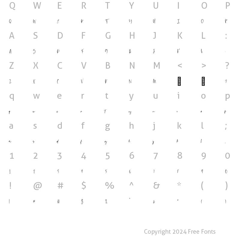 Character Map of Lofthouse Script Regular