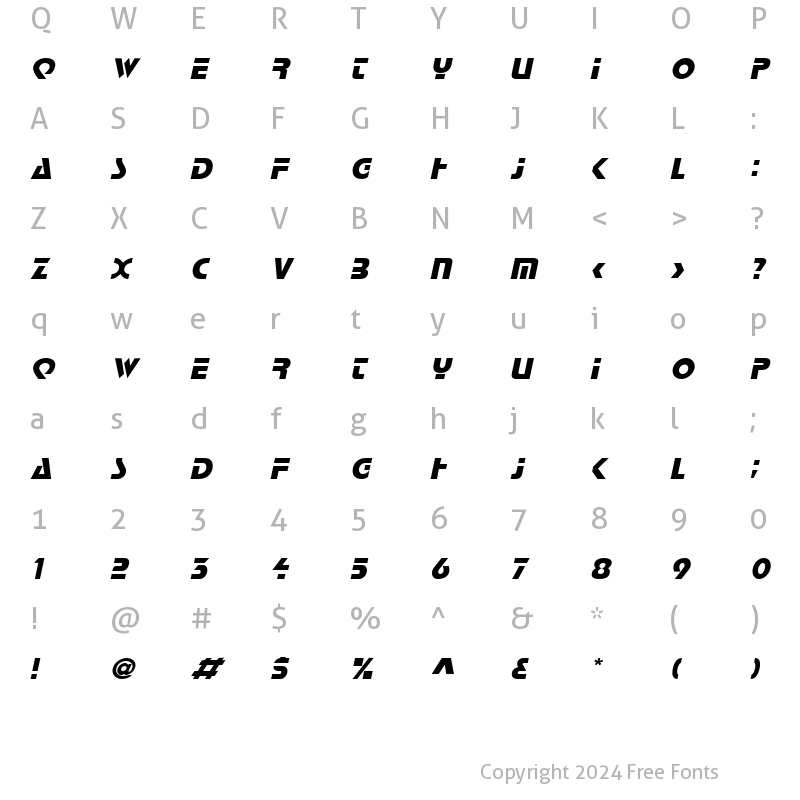 Character Map of Logan Italic