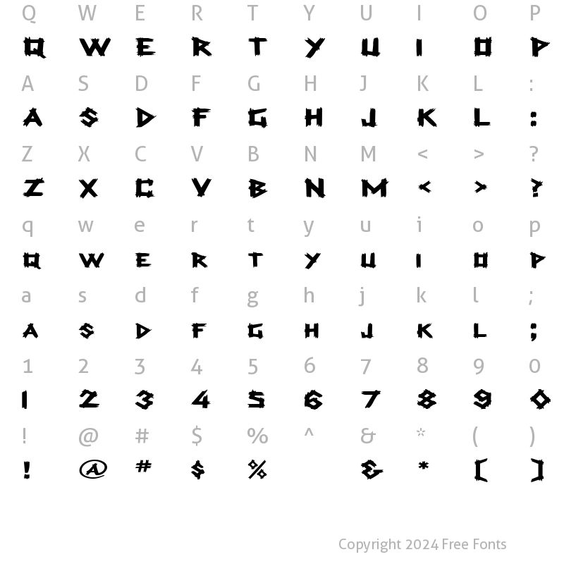 Character Map of LogCabinExtended Regular