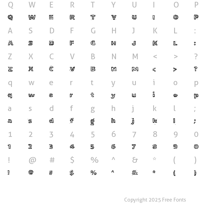 Character Map of LogJam Inline Regular