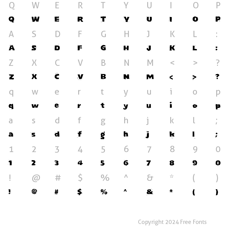 Character Map of LogJam Regular