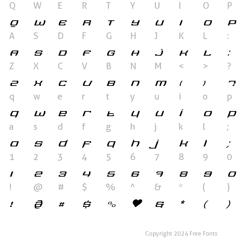 Character Map of Logopedia Now 300 Light Italic