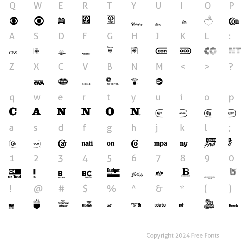 Character Map of LogosCompany P04 Regular