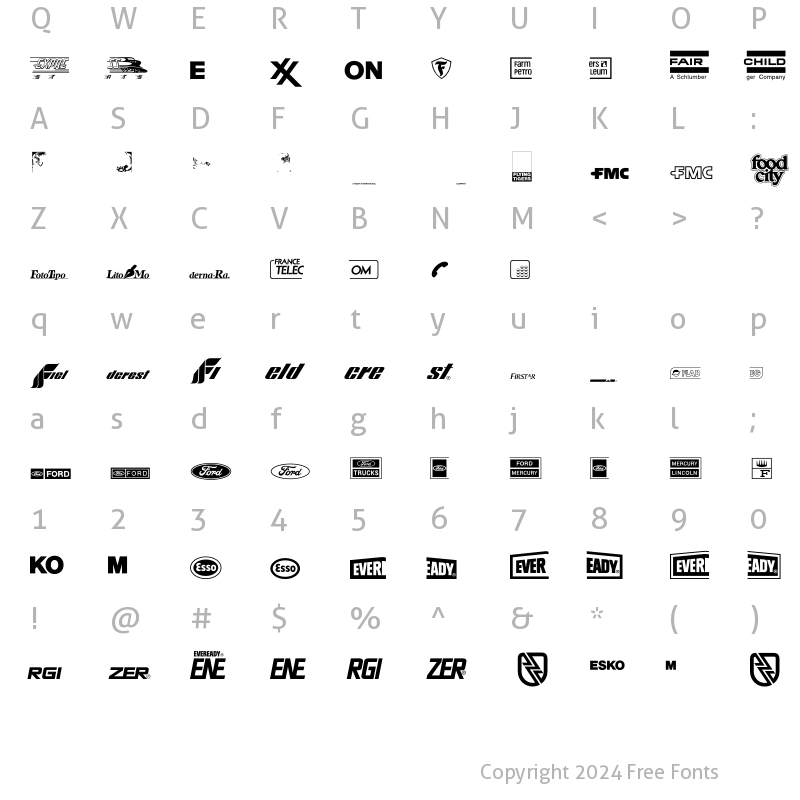 Character Map of LogosCompany P07 Regular